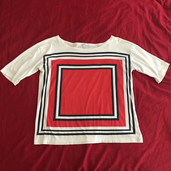 J. Crew Colorblock Square Geometric Top Small - Picture 2 of 7